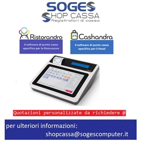 Sistema touch ItalRetail Zucchetti Spice T Plus - registratore di cassa s.o. android - schermo 10,1" - include RistorAndro o Cas Sistema Touch - Registratore di Cassa - Software
