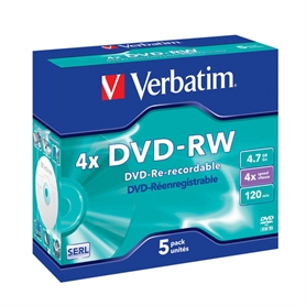 Verbatim DVD-RW 4.7Gb 5 dischi 43285 -  - 5053676915388